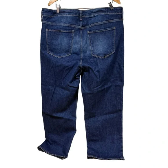 Old Navy Slim Wide Leg High Rise Jeans Dark Wash Denim Blue‎ Pants #113 - Picture 2 of 10